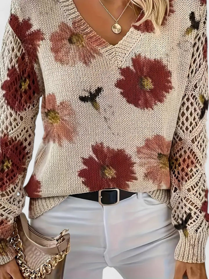 Aurelia | Eleganter Pullover mit floralem Design