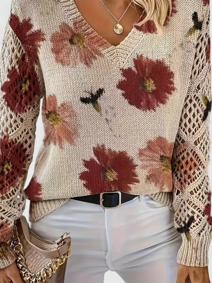 Aurelia | Eleganter Pullover mit floralem Design