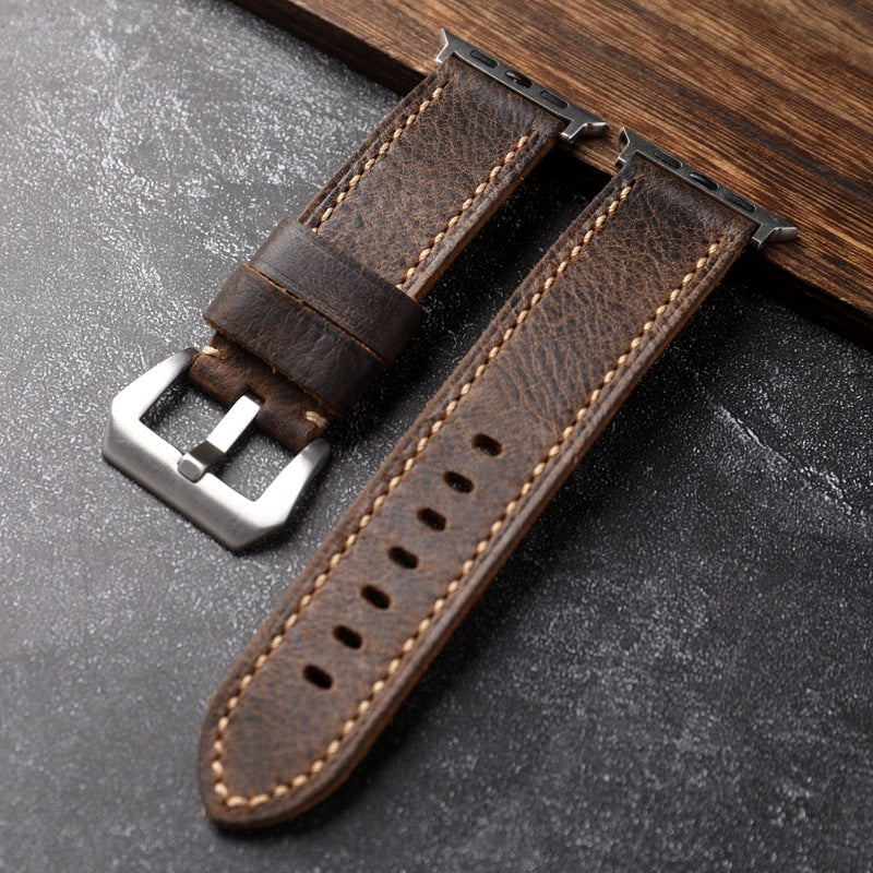 Handgefertigtes Erstklassiges Rindslederarmband für die Apple Watch