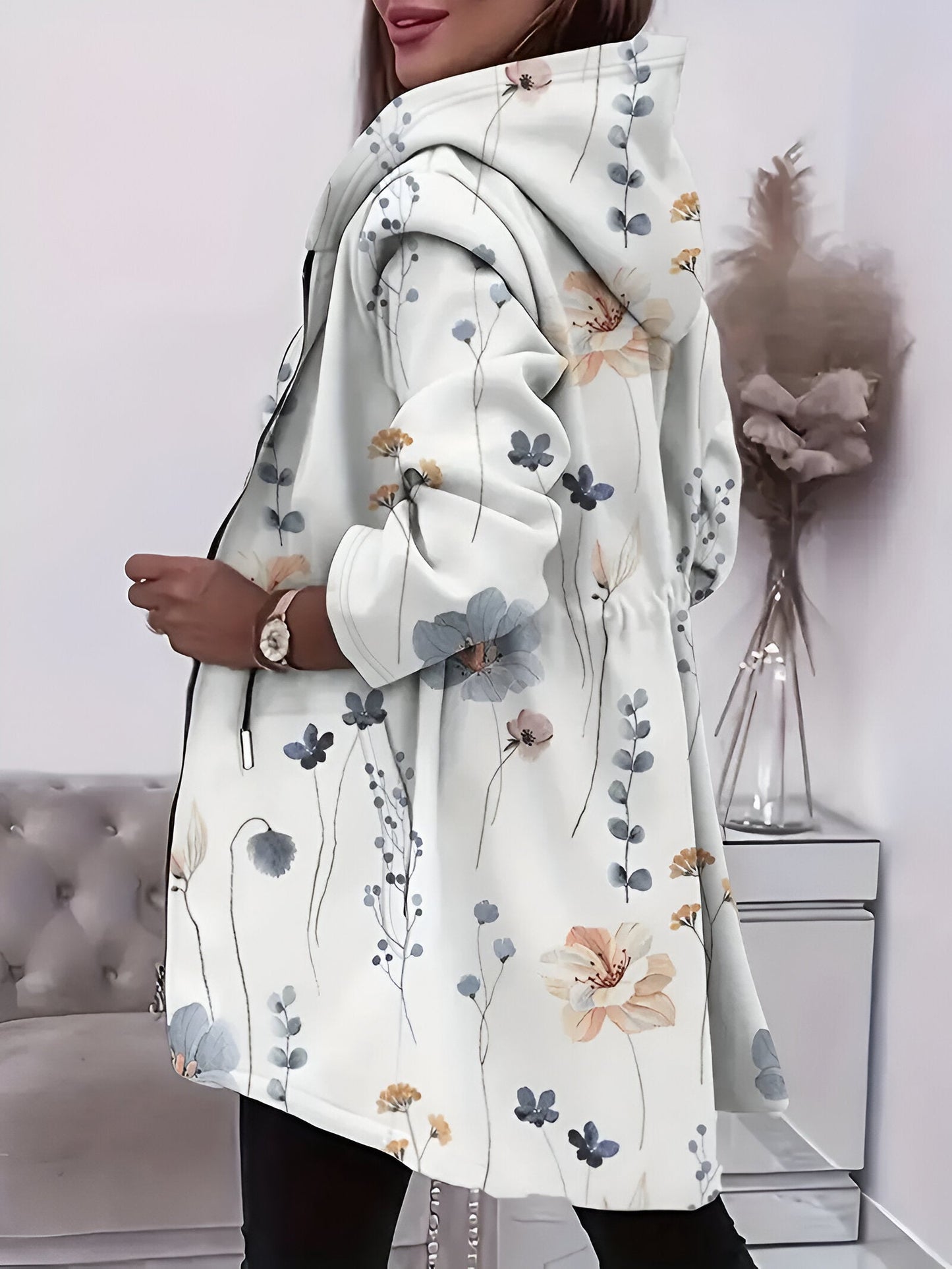 Mina | Alltags Kapuzenjacke mit Blumenmuster