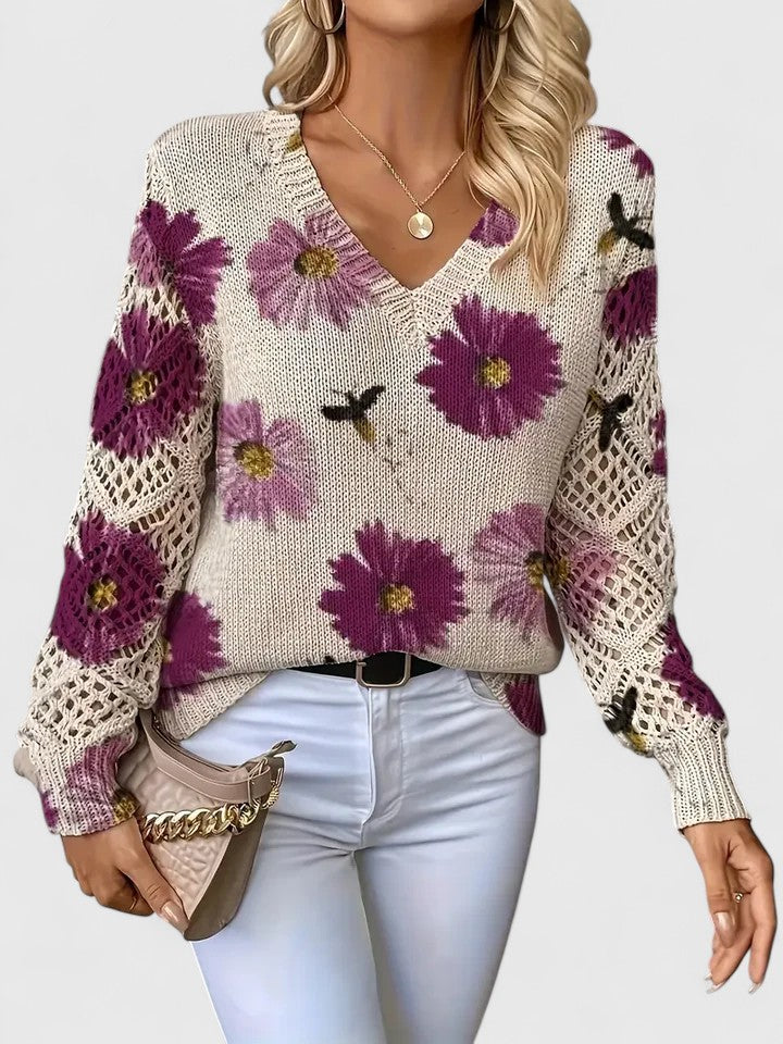 Aurelia | Eleganter Pullover mit floralem Design