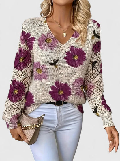 Aurelia | Eleganter Pullover mit floralem Design