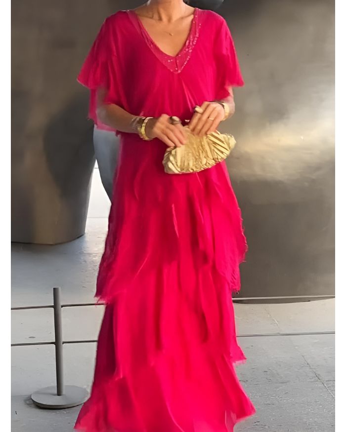 Sofia | Elegantes V-Ausschnitt Kleid für jeden Anlass