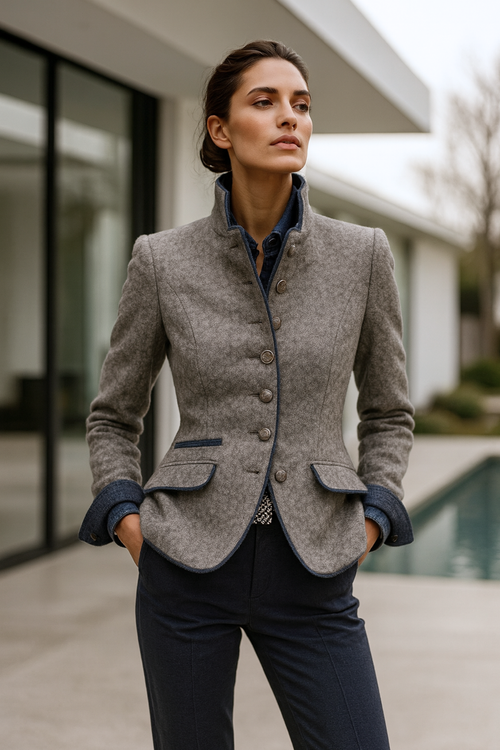 Valerie | Hochkragen-Cashmere-Cardigan