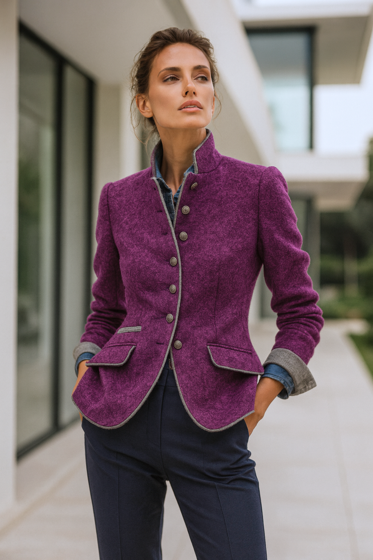 Valerie | Hochkragen-Cashmere-Cardigan
