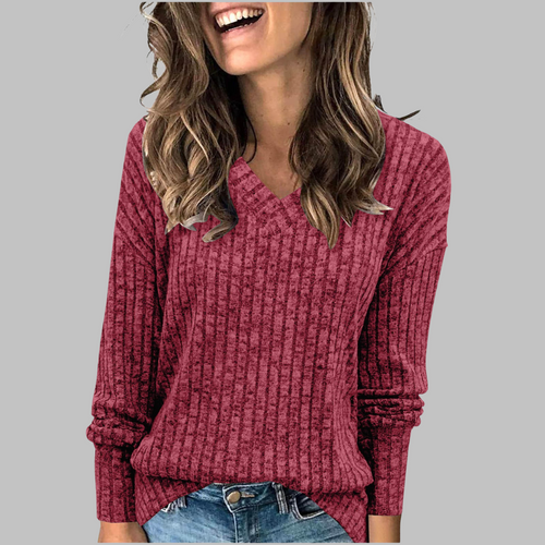 Deri | Langer Pullover mit V-Ausschnitt