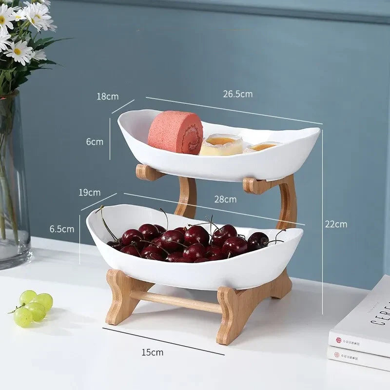 2- und 3-stufige ovale Obstschale