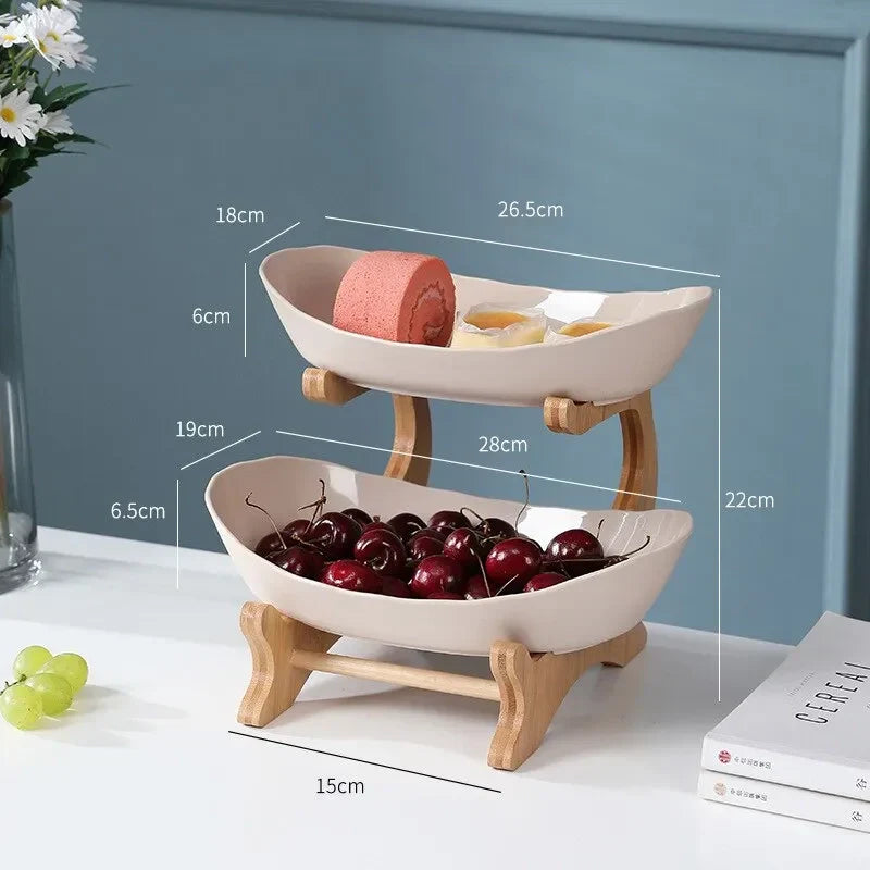 2- und 3-stufige ovale Obstschale