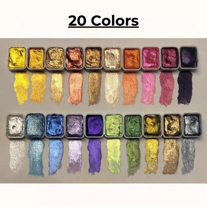 Perlisiertes Aquarellset | Lass deine Kunst mit schimmernden und lebendigen Farben lebendig werden