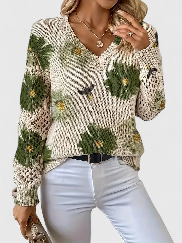 Aurelia | Eleganter Pullover mit floralem Design