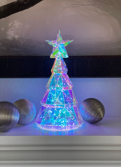 Lichterzauber | 3D Holographischer Weihnachtsbaum mit Fernbedienung und USB-Betrieb