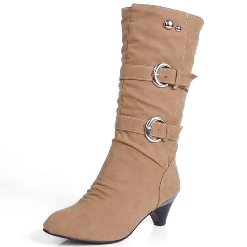 Hohe Stiefel mit runder Spitze - Leona