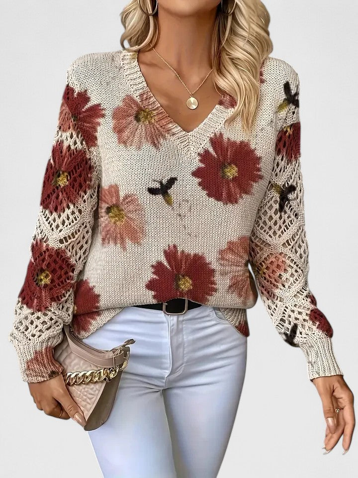 Aurelia | Eleganter Pullover mit floralem Design