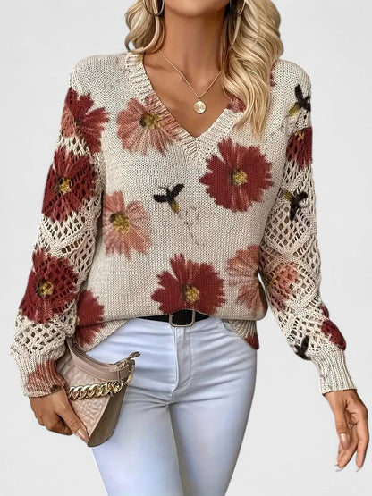 Aurelia | Eleganter Pullover mit floralem Design