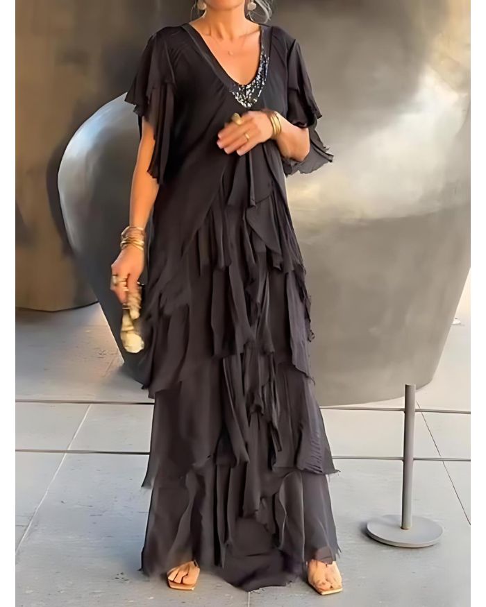 Sofia | Elegantes V-Ausschnitt Kleid für jeden Anlass