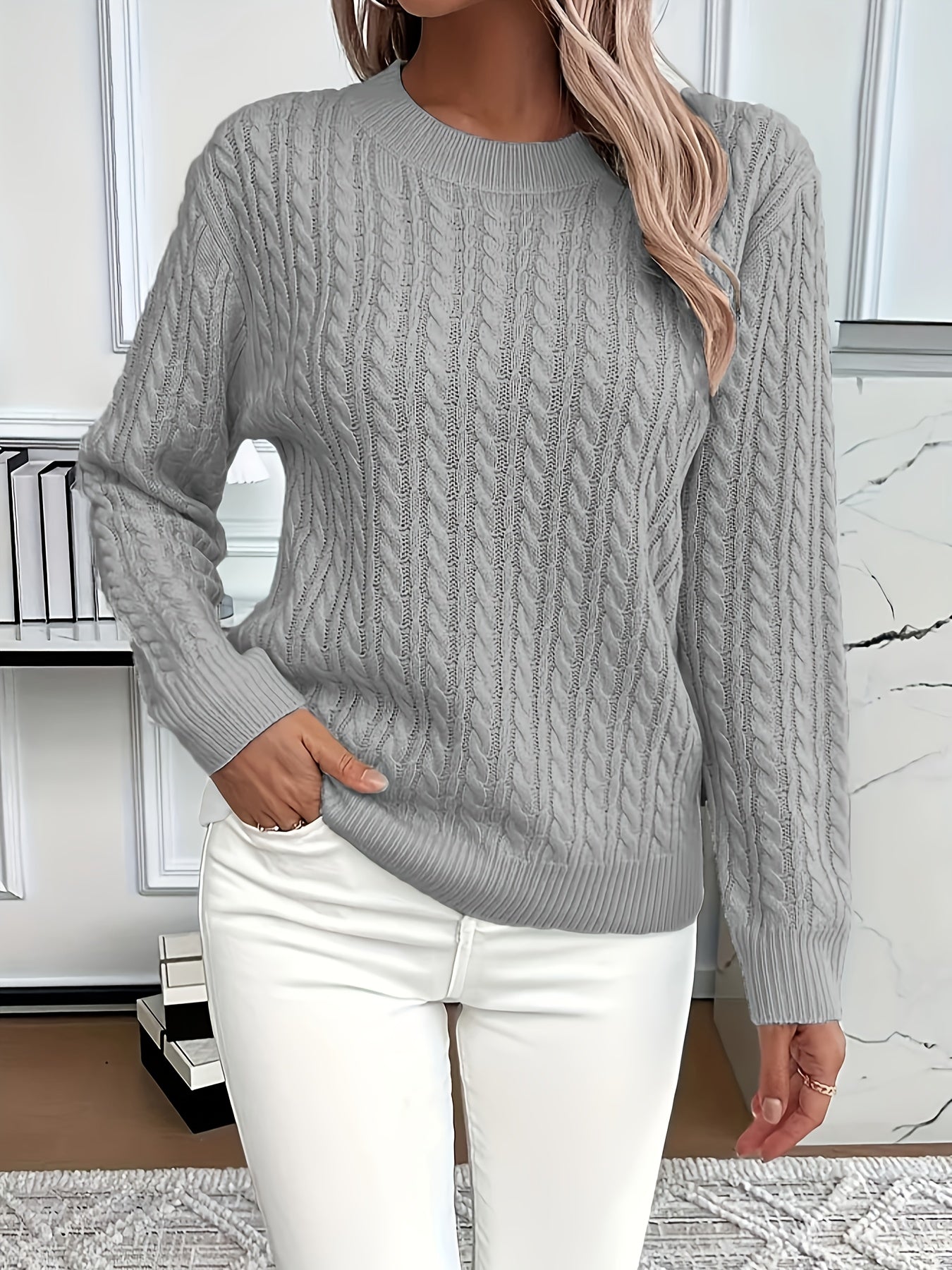 Becky | Strickpullover mit Zopf
