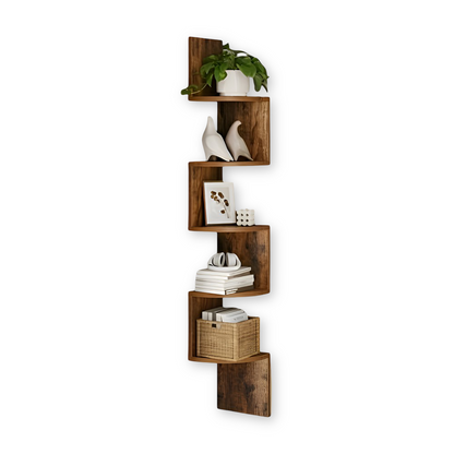 5-Tier Ecke-Wandregal