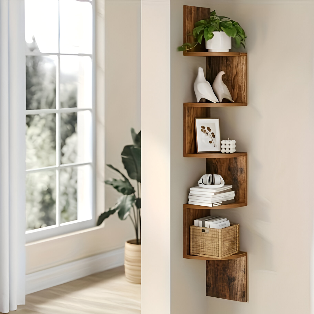 5-Tier Ecke-Wandregal