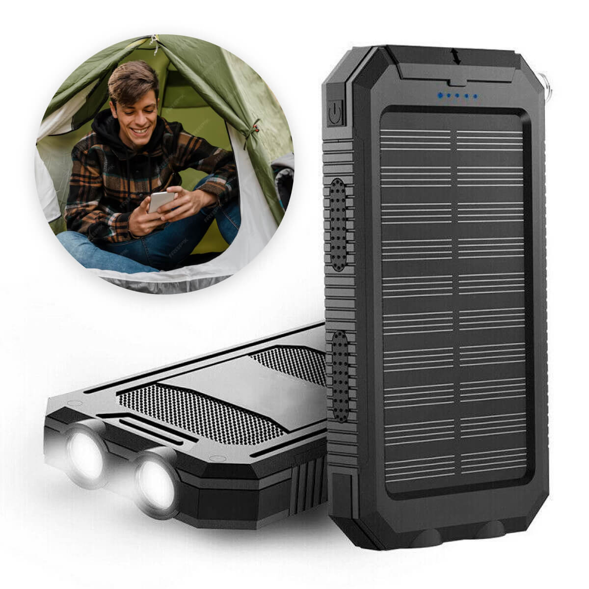 Solaris | 20000mAh Wasserdichte Powerbank mit Solartechnologie