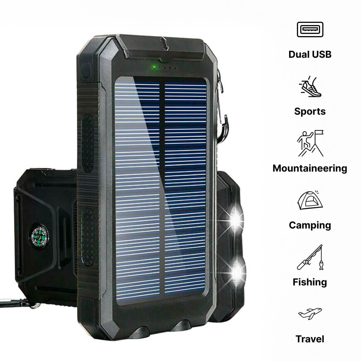 Solaris | 20000mAh Wasserdichte Powerbank mit Solartechnologie