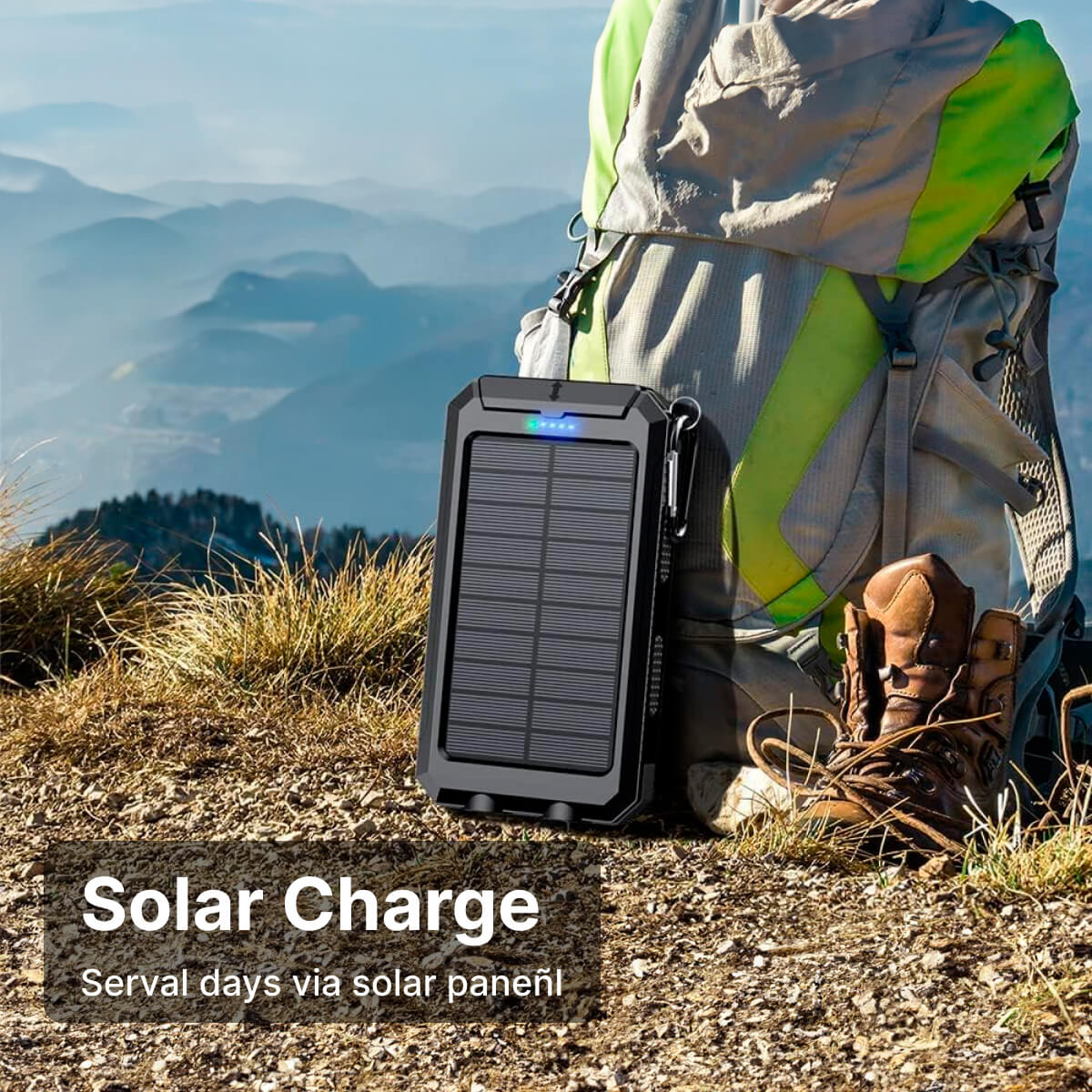 Solaris | 20000mAh Wasserdichte Powerbank mit Solartechnologie