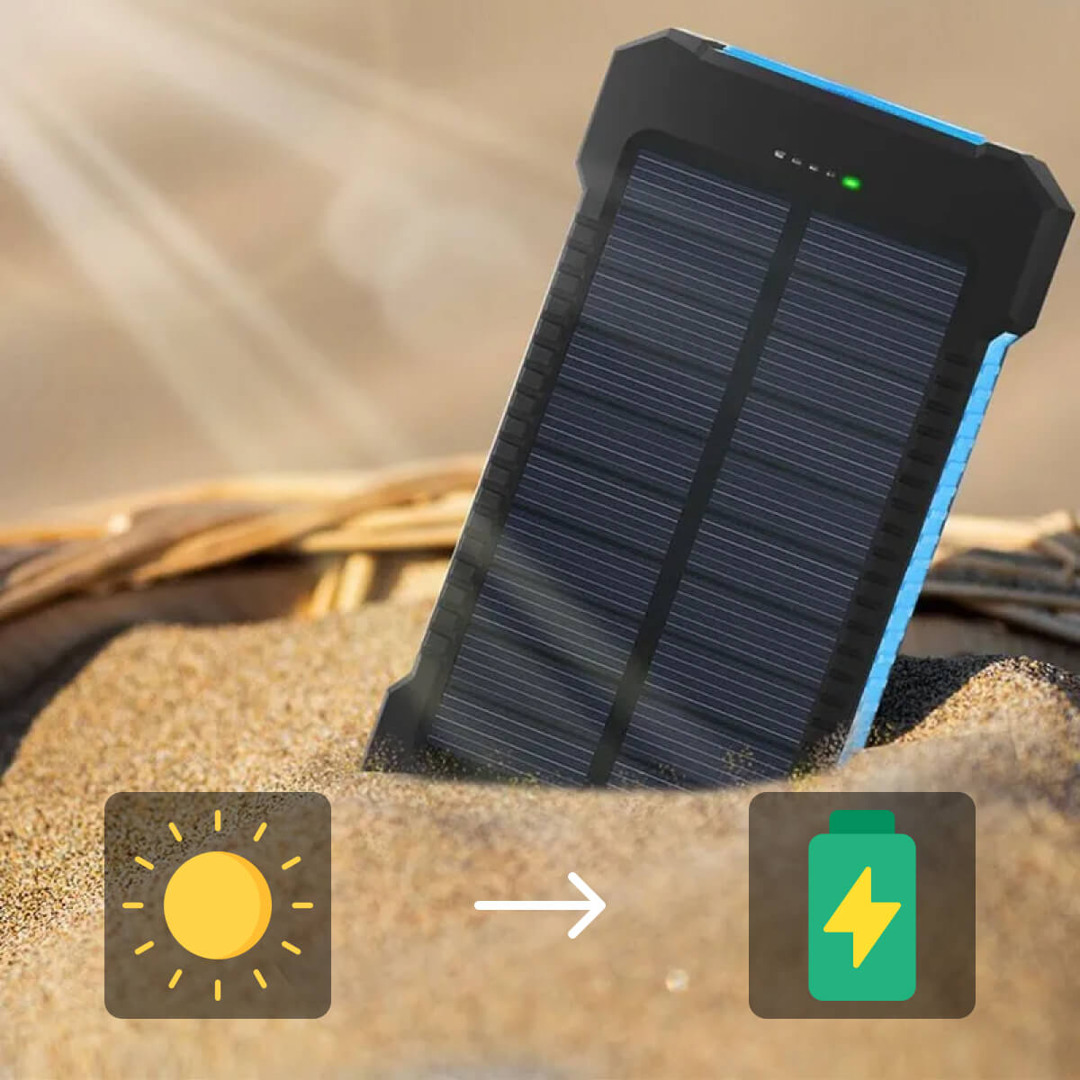 Solaris | 20000mAh Wasserdichte Powerbank mit Solartechnologie