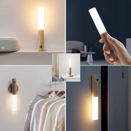 Smart Holz Nachtlicht | Automatische Beleuchtung überall ohne Kabel