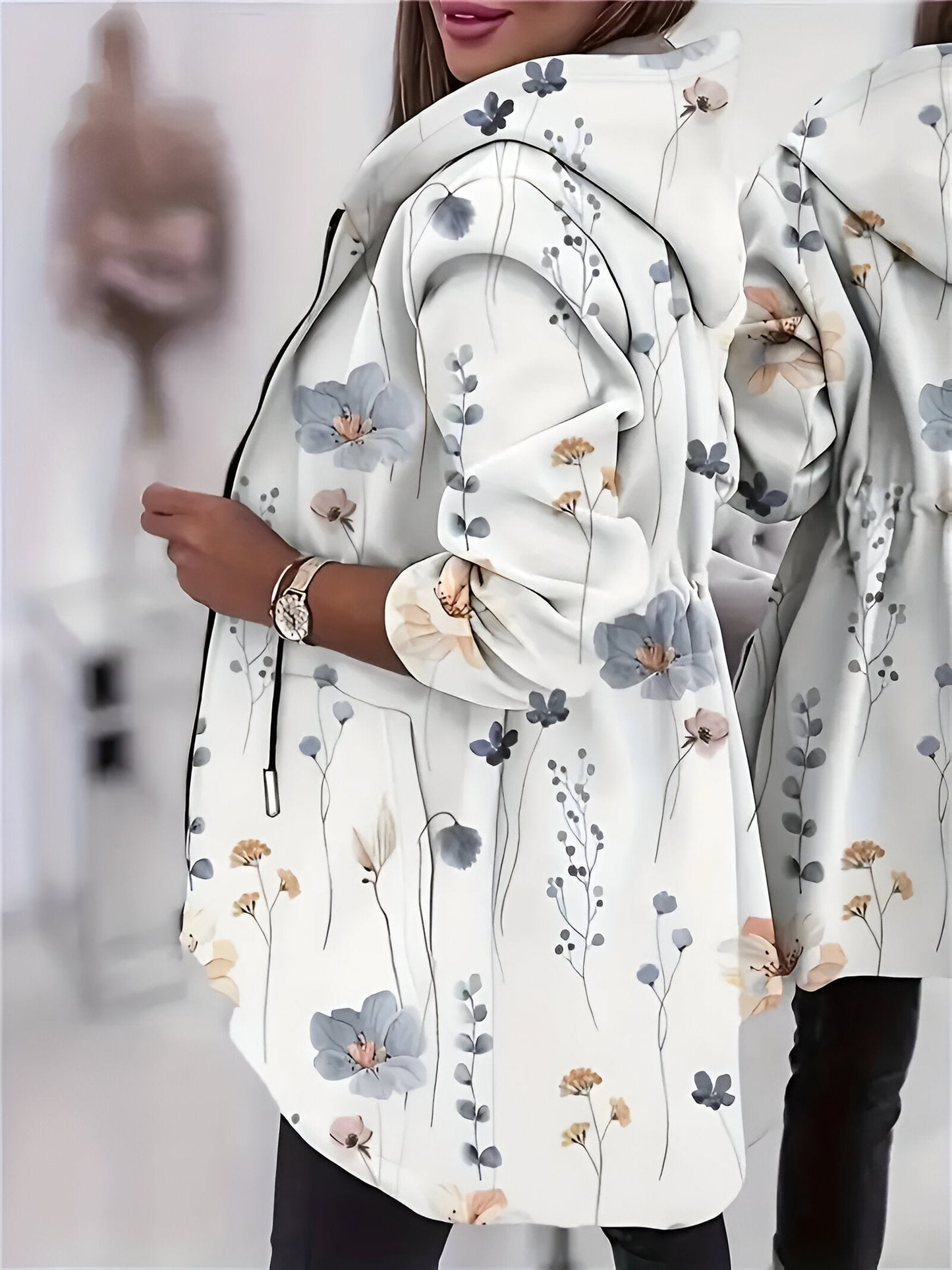 Mina | Alltags Kapuzenjacke mit Blumenmuster