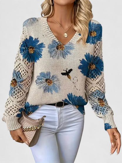 Aurelia | Eleganter Pullover mit floralem Design