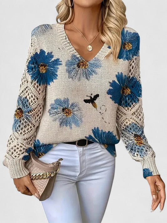 Aurelia | Eleganter Pullover mit floralem Design