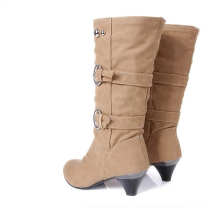 Hohe Stiefel mit runder Spitze - Leona