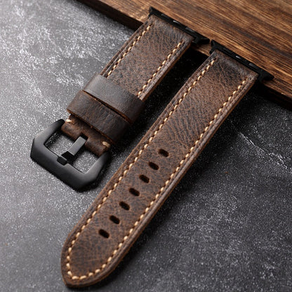 Handgefertigtes Erstklassiges Rindslederarmband für die Apple Watch