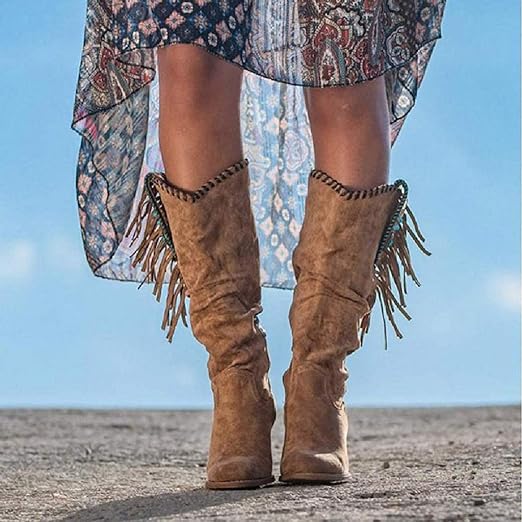 Olive - Sommerstiefel Damen Niedrige Absätze