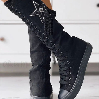 Nelie - Mittelhohe Orthopädische Punk-Stiefel