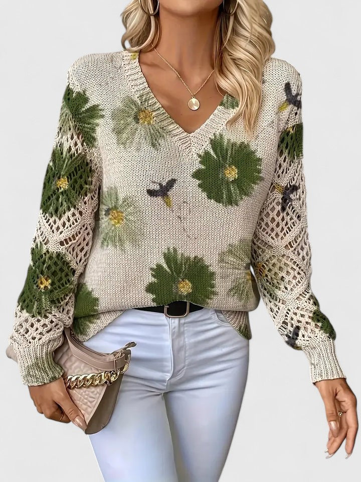 Aurelia | Eleganter Pullover mit floralem Design