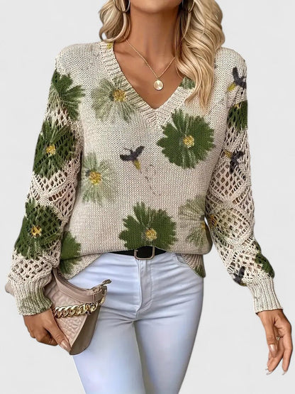 Aurelia | Eleganter Pullover mit floralem Design
