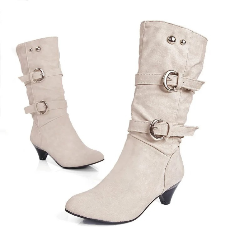 Hohe Stiefel mit runder Spitze - Leona