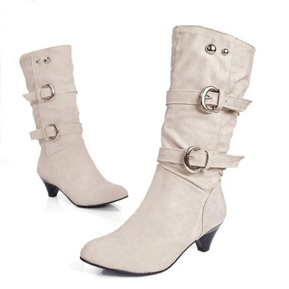 Hohe Stiefel mit runder Spitze - Leona