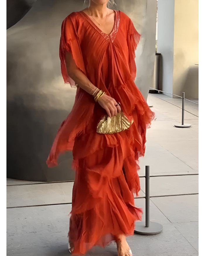 Sofia | Elegantes V-Ausschnitt Kleid für jeden Anlass