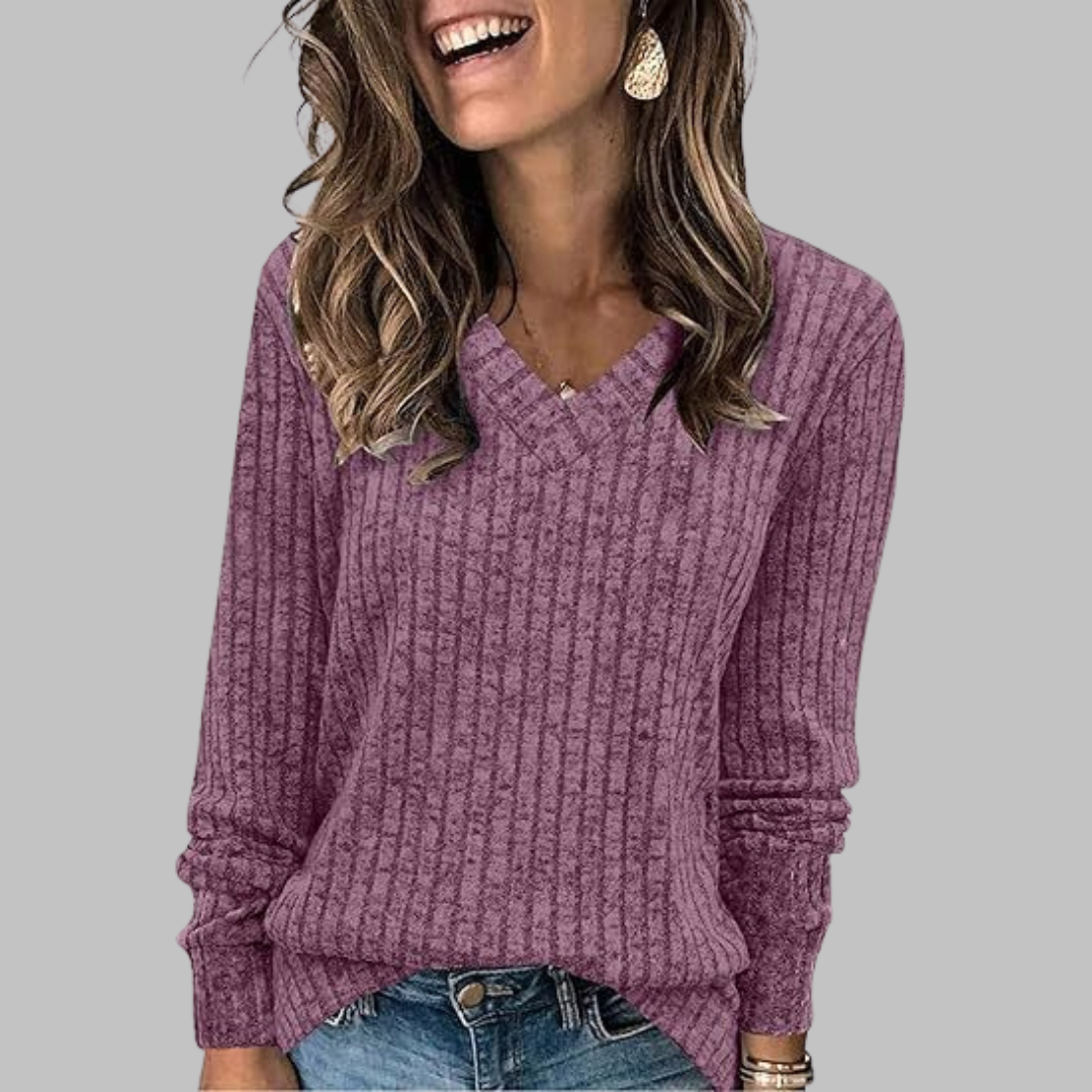 Deri | Langer Pullover mit V-Ausschnitt