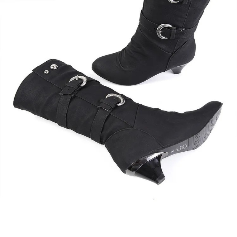 Hohe Stiefel mit runder Spitze - Leona