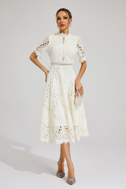Hallie | Elegantes Spitzen-Midikleid