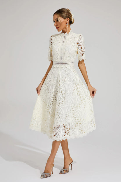 Hallie | Elegantes Spitzen-Midikleid