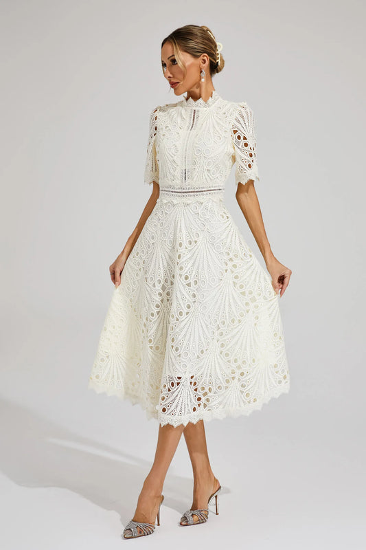 Hallie | Elegantes Spitzen-Midikleid