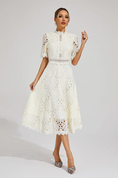 Hallie | Elegantes Spitzen-Midikleid