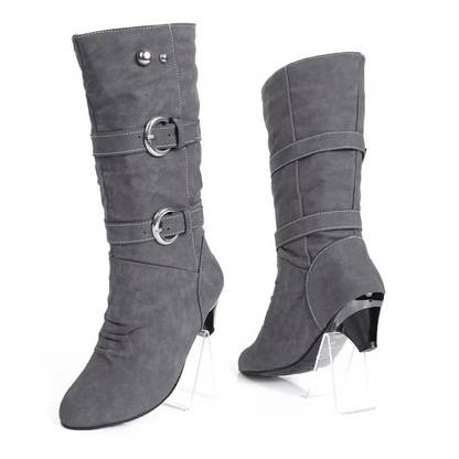 Hohe Stiefel mit runder Spitze - Leona
