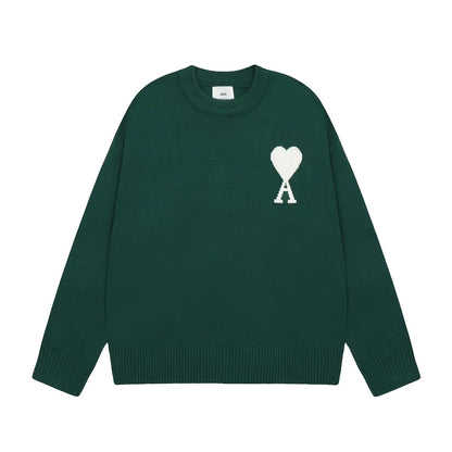 AMITALIE | Luxuriöser Unisex-Pullover mit ikonischem Herzen aus 100% Wolle
