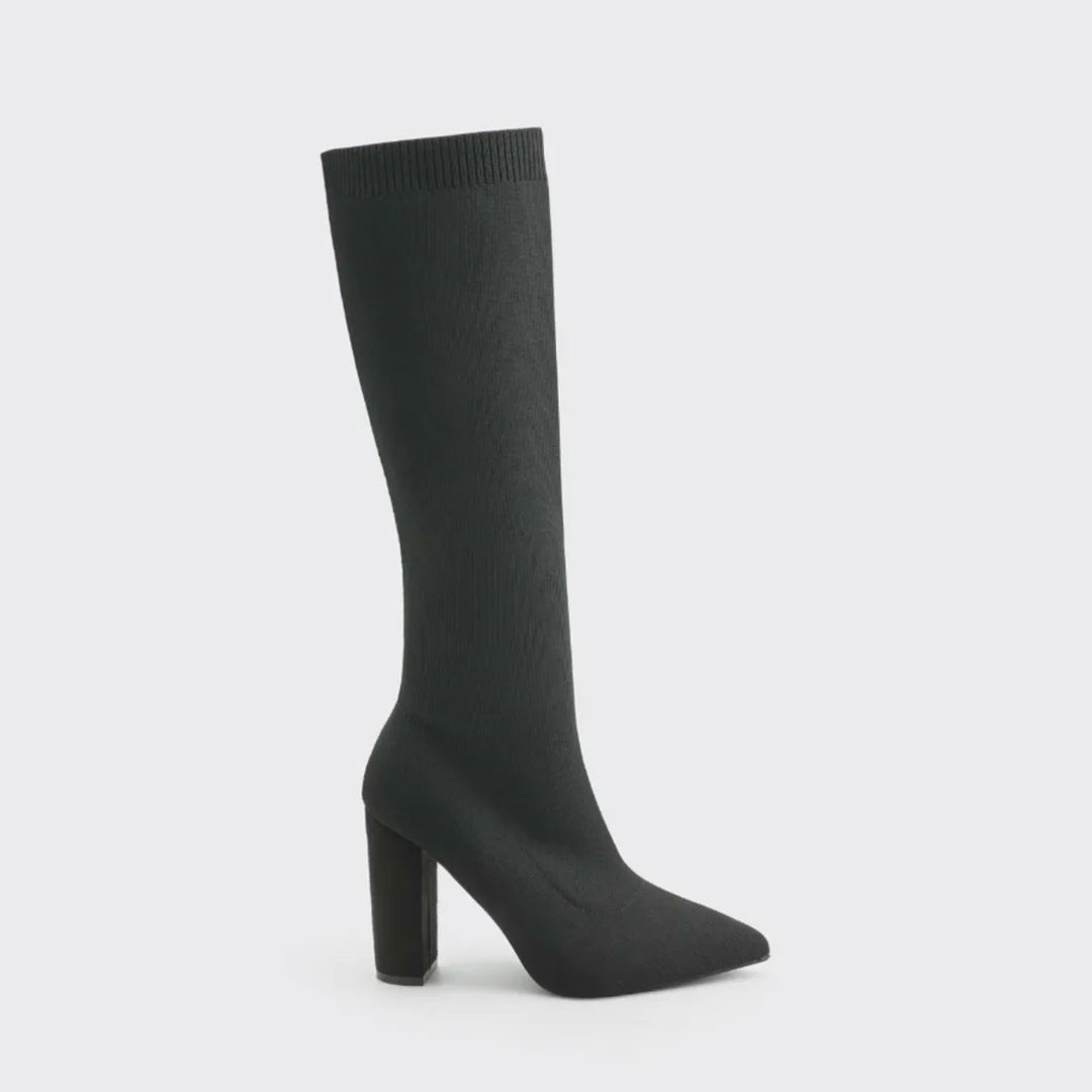 EleganzBoost | Kniehohe Sockenstiefel mit Stil und Komfort