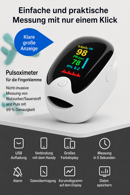 Nicht-invasiver Blutzucker-Monitor 5-Sekunden-Ausgabe | - 99% Genauigkeit 8-1