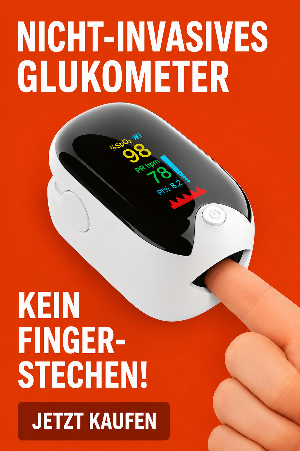 Nicht-invasiver Blutzucker-Monitor 5-Sekunden-Ausgabe | - 99% Genauigkeit 8-1